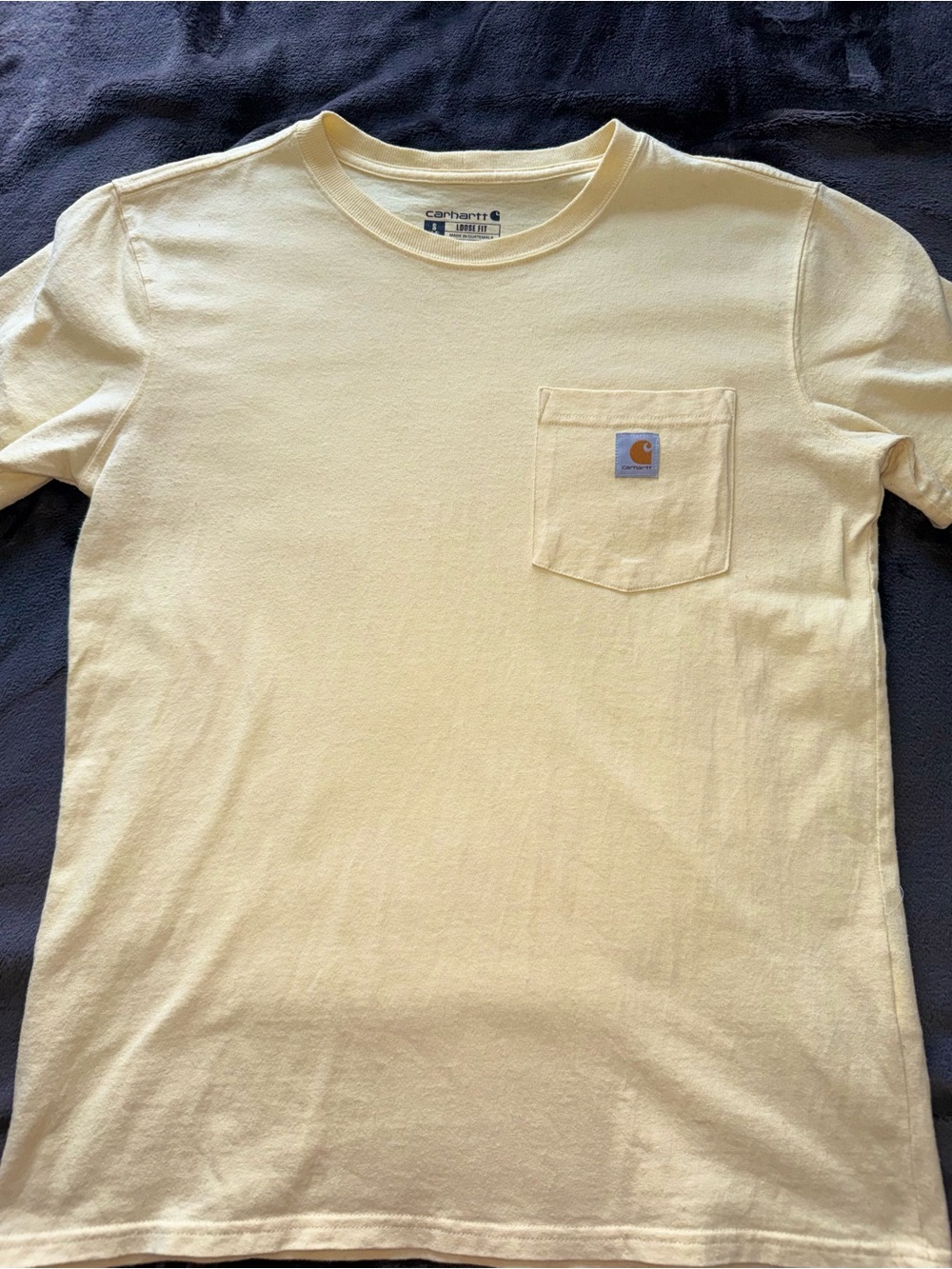 Carhartt Men’s Short Sleeve Pocket T-Shirt in Pale Yellow
